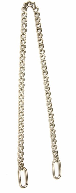 4.0 Worlds's Finest Solid Brass - Silver Plated Show Chain with Oval Rings