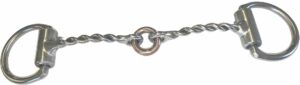 1/4" Twisted Wire Snaffle with Center Copper Ring Bradoon D-Ring