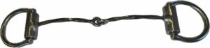 1/8" Slow Twisted Square Bar Snaffle Bradoon D-Ring