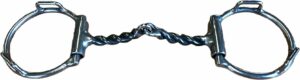 7/16" Twisted Wire Snaffle D-Ring Bit with Concealed Loops