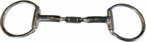 1/2" Smooth Snaffle with Center Plate D-Ring Bit