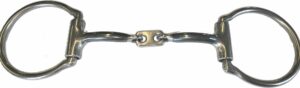 3/8" Smooth Snaffle with Center Plate D-Ring Bit
