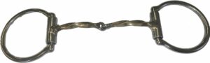 1/4" Twisted Square Brass Bar Snaffle D-Ring Bit