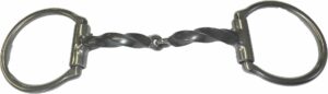 3/8" Twisted Square Bar Snaffle D-Ring Bit