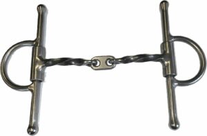 1/4" Twisted Square Bar with Center Plate Snaffle Full Cheek Bit