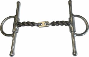 7/16" Twisted Wire Snaffle with Center Plate Full Cheek Bit
