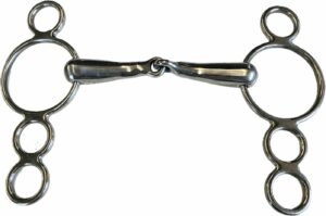 Stainless Steel  3 Ring Elevator Gag Bit