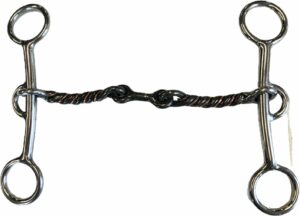 3/8" Sweet Iron "Sweet & Sour" Snaffle with Dog Bone Center Lifter Bit