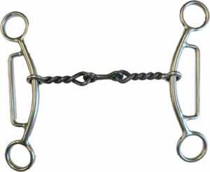 3/8" Sweet Iron Twisted Wire with Dog Bone Center Gag Bit