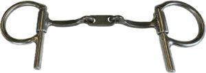 1/4" Square Bars Snaffle with Center Plate Half Cheek Bit