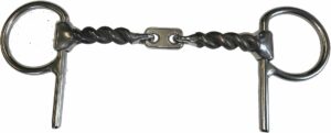 1/2" Twisted Wire Snaffle with Center Plate Half Cheek Bit
