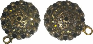 Gold & Black Conchos with Throat Latch Hooks for Show Halter
