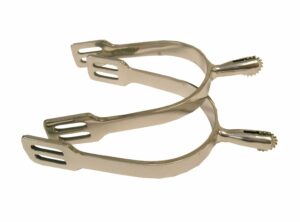 Coronet Stainless Steel Pointed Rowel - 1-1/4" Neck English Spurs
