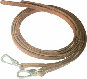 7' Natural Leather Split Reins with Buckles or Snaps