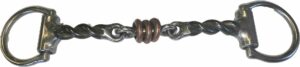 7/16" Twisted Wire - Dog Bone Center with Loose Copper Rings Bradoon D-Ring