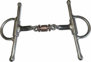 1/2" Smooth Bars with 3 piece Copper Roller in the Center Full Cheek Bit