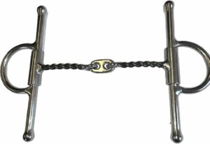 1/4" Twisted Wire Snaffle with Center Plate Full Cheek Bit