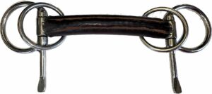 3/4" Leather covered Steel Mullen Half Cheek Bit