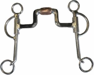 3/8" Square Bars - 1-7/8" Square Port with Copper Roller Pelham Bit