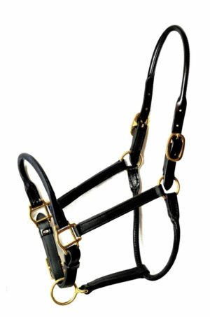 Leather Rolled Nose, Throat & Crown Stable Halter