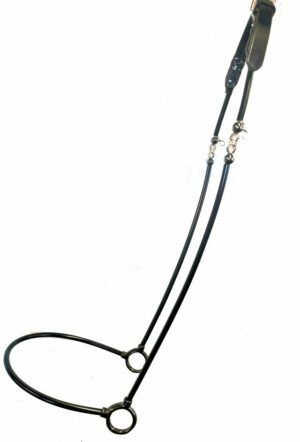 Black Cable Show Halter with Black & Clear Beaded Concho and Chrome Rings