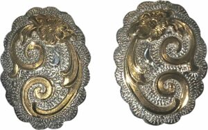 Silver & Gold Engraved Conchos for Show Halter