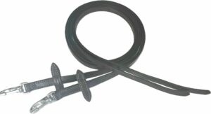 7' Leather Split Reins in Black or Havana Brown Choice of  Buckles or Snaps - Martingale Stop Option